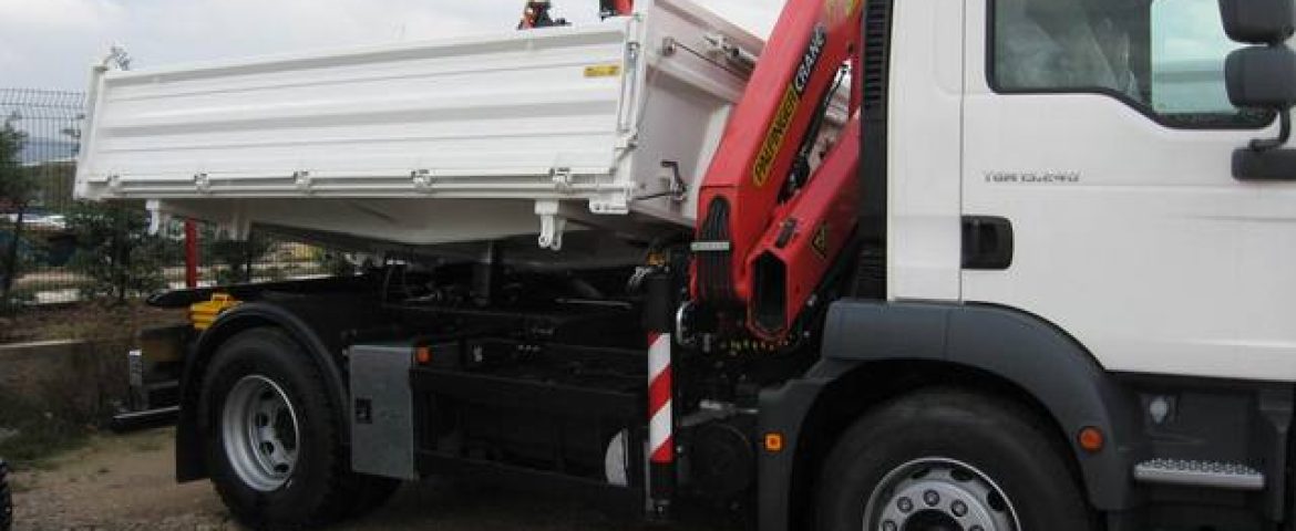 Palfinger dizalica PK15500 i trostrani kiper TK115B