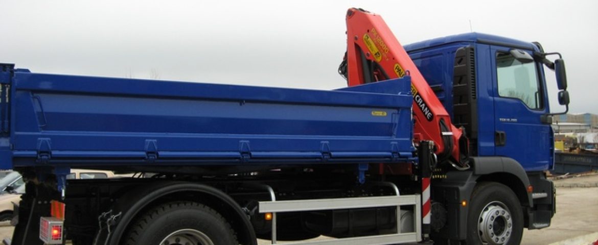 Palfinger dizalica PK12000B i trostrani kiper TSK 115A